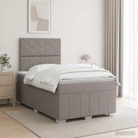 vidaXL Κρεβάτι box spring με στρώμα Taupe 120 x 190 cm Ύφασμα