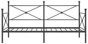 vidaXL Κρεβάτι ημέρας χωρίς στρώμα Μαύρο 100x190 cm Ατσάλι