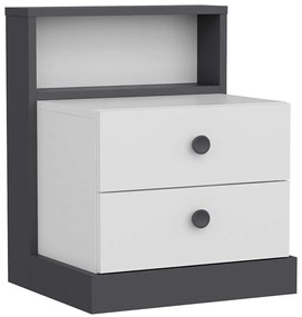 Κομοδίνο Life 382NRC1801 49x42x62cm White-Anthracite