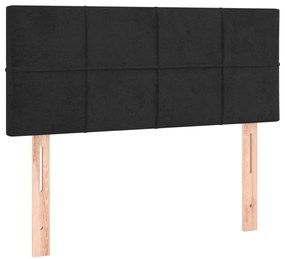 vidaXL Κρεβάτι Boxspring με Στρώμα Μαύρο 120x190 εκ. Βελούδινο