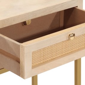 vidaXL Τραπέζι Κονσόλα 90 x 30 x 76 εκ. από Μασίφ Ξύλο Μάνγκο/Σίδερο