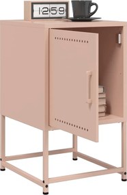 vidaXL Κομοδίνα 2 τεμ. Ροζ 36x39x60,5 εκ. από Χάλυβα