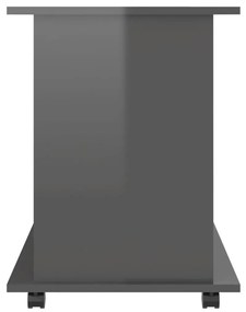 vidaXL Ντουλάπι Τροχήλατο Γυαλιστ. Γκρι 60x45x60 εκ. από Μοριοσανίδα