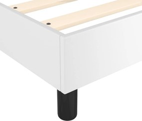 vidaXL Κρεβάτι Boxspring με Στρώμα Λευκό 140x200εκ.από Συνθετικό Δέρμα