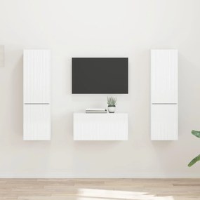 vidaXL Σετ επίπλου τηλεόρασης 5 pcs Υψηλής γυαλάδας λευκό