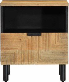 vidaXL Κομοδίνο καφέ 40x33x46 cm από μασίφ ξύλο Mango