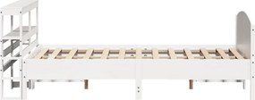 vidaXL Σκελετός Κρεβ. Χωρίς Στρώμα Λευκό 140x190 εκ Μασίφ Πεύκο