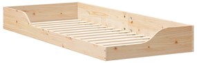 vidaXL Κρεβάτι δαπέδου Καφέ 80 x 220 cm Μασίφ ξύλο πεύκου