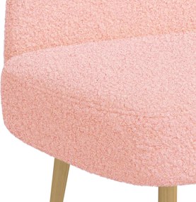 vidaXL Δερμάτινος Πάγκος με Πλάτη Ροζ 110 x 60 x 76 cm Μπουκλέ