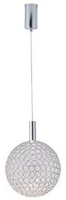 Κρεμαστό Φωτιστικό Οροφής LED 6,3W Σφαίρα Φ20cm Arte Illumina Perforato Eurolamp-144-15069-Χρώμιο 144-15069