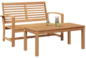 vidaXL Σετ Καναπέ Κήπου 2 pcs Καστανό Μασίφ ξύλο teak