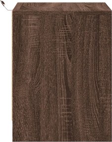 vidaXL Κομοδίνο με Φώτα LED Καφέ Δρυς Επεξεργασμένο Ξύλο