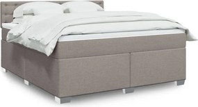 vidaXL Κρεβάτι Boxspring με Στρώμα Taupe 180x200 εκ. Υφασμάτινο