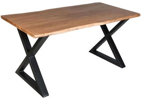 Τραπέζι Mingle 02-0641 160x80x76cm Walnut-Black Μέταλλο,Ξύλο
