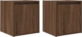 vidaXL Κομοδίνα Επιτοίχια 2 τεμ. Καφέ Δρυς 38x34x40 εκ.