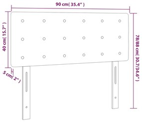 vidaXL Κεφαλάρι Κρεβατιού LED Σκούρο Γκρι 90x5x78/88 εκ. Υφασμάτινο