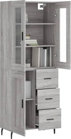 vidaXL Ντουλάπι Γκρι Sonoma 69,5 x 34 x 180 εκ. Επεξεργασμένο Ξύλο