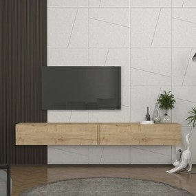 Έπιπλο τηλεόρασης επιτοίχιο Espanse Megapap χρώμα sapphire oak 241,8x31,7x30εκ.