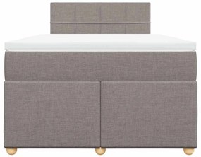 vidaXL Κρεβάτι Boxspring με Στρώμα Taupe 120x190 εκ. Υφασμάτινο