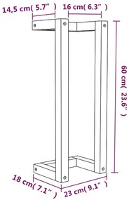 Πετσετοκρεμάστρα Λευκή 23x18x60 εκ. από Μασίφ Ξύλο Πεύκου - Λευκό