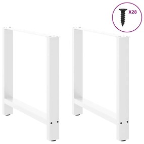 vidaXL Πόδια Τραπεζαρίας 2 τεμ. Λευκά 70x(72-73) εκ. Ατσάλι