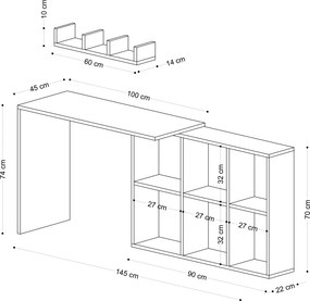Γραφείο Δρυς BLAKE 145x45x74
