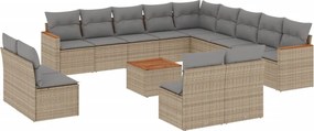 vidaXL Patio Sofa Set 13-θέσια Beige and Grey