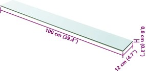 vidaXL Ράφι Πάνελ Διάφανο 100 x 12 εκ. Γυάλινο