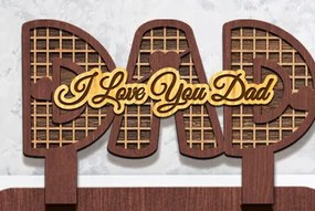 Intra απο ξύλο plywood  Χρώμα wenge 3mm-4mm πάχος - Ημέρα του πατέρα Sign Dad Δίασταση 30x20 cm INTRAFABR-97171518