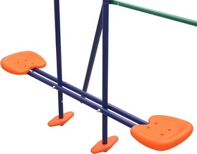vidaXL Σετ Κούνιας 3 Θέσεων με Τσουλήθρα Πορτοκαλί