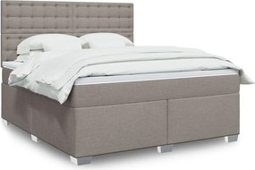 vidaXL Κρεβάτι Boxspring με Στρώμα Taupe 180x200 εκ. Υφασμάτινο