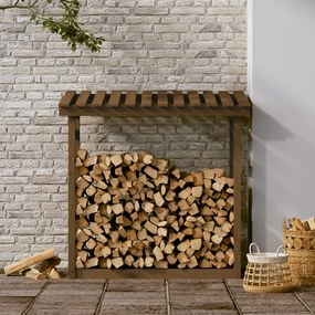 vidaXL Ραφιέρα Καυσόξυλων Καφέ Μελί 108x64,5x110 εκ. Μασίφ Ξύλο Πεύκου