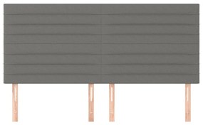 vidaXL Κεφαλάρια Κρεβατιού 4 τεμ. Σκ. Γκρι 80 x 5 x 78/88εκ.Υφασμάτινο