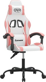 vidaXL Καρέκλα Gaming Λευκό και Ροζ από Συνθετικό Δέρμα