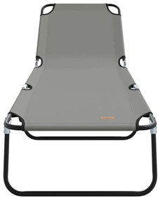 vidaXL Πτυσσόμενη ξαπλώστρα 2 pcs Γκρι 56 x 189 x 87 εκ. ύφασμα