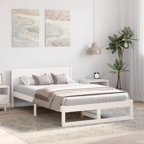 vidaXL Πλαίσιο Κρεβατιού Άσπρο Ξύλο 120 x 200 εκ. Ανθεκτικό