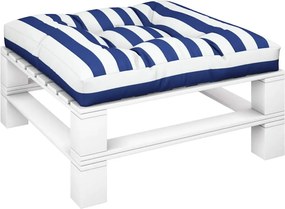 vidaXL Μαξιλάρι Παλέτας Μπλε &amp; Λευκό Ριγέ 80 x 80 x 12 εκ. Υφασμάτινο