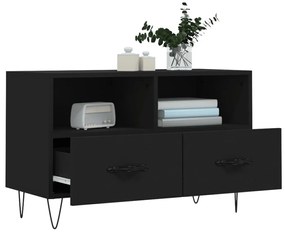 vidaXL Έπιπλο Τηλεόρασης Μαύρο 80 x 36 x 50 εκ. από Επεξεργασμένο Ξύλο