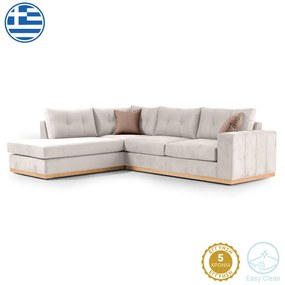 Intrahome Γωνιακός καναπές δεξιά γωνία PYRENEESA Intrahome ύφασμα cream-mocha 280x225x90εκ | SKU: INTRAPA-279111131
