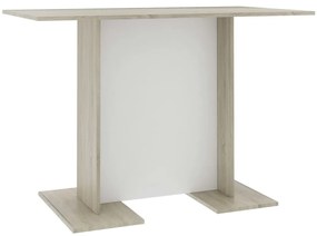 vidaXL Τραπεζαρία Λευκή / Sonoma Δρυς 110x60x75 εκ. από Μοριοσανίδα