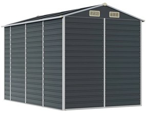 vidaXL Αποθήκη Κήπου Ανθρακί 191x300x198 εκ. Γαλβανισμένο Ατσάλι