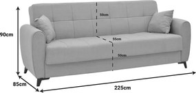 Σετ σαλονιού 2τεμ Lincoln pakoworld ύφασμα σε ανθρακί απόχρωση