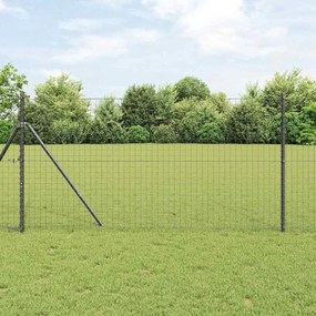 vidaXL Φράχτης Εuro Γκρι 1,4 x 10 m Σίδηρος με επικάλυψη PVC