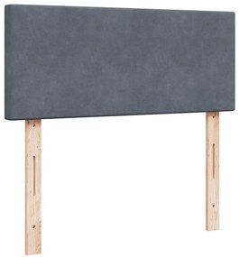 vidaXL Κρεβάτι Boxspring με Στρώμα Σκούρο Γκρι 120x190 εκ. Βελούδινο