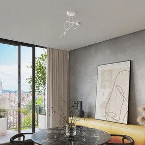 Φωτιστικό οροφής LOOP 2 λευκό ατσάλι/2xmax 15W LED