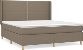 vidaXL Κρεβάτι Boxspring με Στρώμα Taupe 180x200 εκ. Υφασμάτινο
