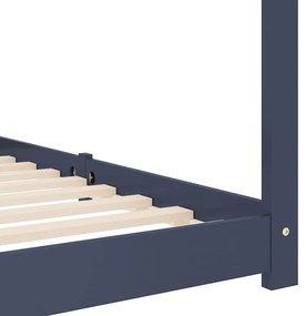 vidaXL Πλαίσιο Κρεβατιού Παιδικό Γκρι 80 x 160 εκ. Μασίφ Ξύλο Πεύκου