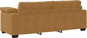 vidaXL Τριθέσιος Καναπές Καφέ Βελούδινος 220x77x82 εκ.