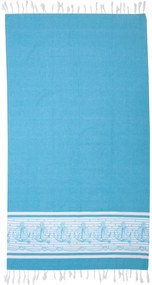 Πετσέτα Θαλάσσης Παρεό 90x170 Μαρίν Τουρκουάζ  Viopros