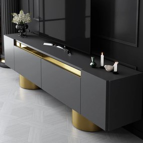 Έπιπλο Τηλεόρασης Ανθρακί / Χρυσό CLAA 180x30x16